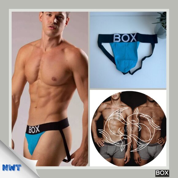 Box Menswear - Ribbed Jockstrap - Cobalt - Picture 1 of 7